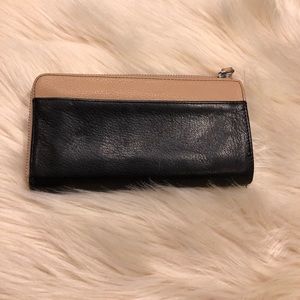 Perlina black/ cream leather wallet